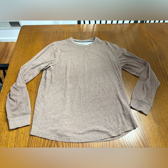original weatherproof vintage mens long sleeve crewneck brown shirt large - Picture 1 of 3